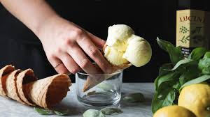 This Lemon Basil Olive Oil Gelato Recipe Was Created In Partnership With Lucini Italia Let S Make Some Lemon Olive Oil Gelato Gelato Recipe Gelato Ingredients