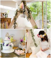 Oh Baby Boho Chic Baby Shower Kara S Party Ideas Baby Shower Inspiration Bohemian Baby Shower Baby Boy Shower