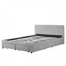 A sleek, minimalist bed frame with two drawers that run the length of the frame. Bed Frame 1489d With Drawers Obed Tentation