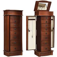 Box Stand Jewelry Cabinet Jewelry Cabinet Armoire Storage Wood Jewelry Box