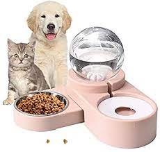 Amazon Com Lucky M Pets Feeder Cats Dogs Food And Water Bowl Set Automatic Pets Water Dispenser With Food Bow Dog Water Bowls Pet Bowls Dog Water Dispenser