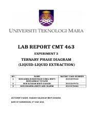 Suppose that you have a mixture of sugar in vegetable oil (it tastes sweet!) and you want to separate the sugar from the oil. Experiment 3 And 4 Lab Report Unit Operation Cmt 463 No Of The Experiment Title Of The Experiment Lecturers Name 3 And 4 3 Ternary Phase Diagram Course Hero