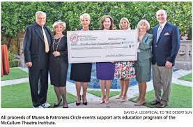 McCallum President and CEO Mitch Gershenfeld and Chairman Harold Matzner  Are Presented With a Check for the McCallum Theatre Institute by McCallum  Muses