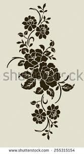Rose Motif Flower Design Elements Vector Flower Stencil Floral Stencil Fabric Paint Designs