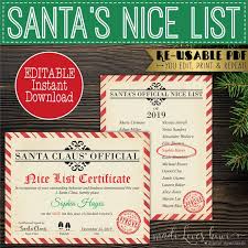This free pet adoption certificate sample has the name of the adopter, name of the pet, date, and signature. Printable Santa Nice List Certificate Santas Good List Editable Pdf Template Reusable North Pole Mail Digital Download By Madi Loves Kiwi Printables Shop Catch My Party