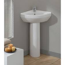 Cheviot 944 Wh 1 Universal Petite Corner Pedestal Sink Less Faucet White Efaucets Com Corner Pedestal Sink Tiny Powder Rooms Corner Sink Bathroom