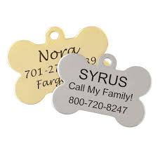 Custom engraved pet id tags | free fadeproof engraving. Metal Tags For Dogs Dog Bone Id Tag Personalize Yours