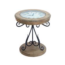 Clock End Table Wood Clocks End Tables Wood And Metal