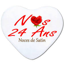 Idée cadeaux noces de cuir #10 : Coussin 24 Ans De Mariage Noces De Cuir Noces De Bois 2 Ans De Mariage