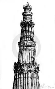Image Result For Simple Sketch Of Qutub Minar Architecture Drawing Sketchbooks Sketches Easy Cute Sketches