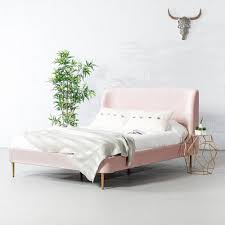 Check spelling or type a new query. Meredith Pink Velvet Bed Wazo Furniture