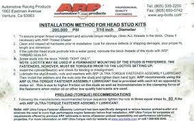 arp head stud torque for a miata page 4 miata turbo