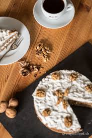 Veganer Baumnuss Kaffee Cake Kaffa Wildkaffee Lebensmittel Essen Backerei Vegane