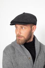 Buy Black Herringbone Wool 8 Panels Cap, Peaky Blinders Hat, Baker Boy Hat,  Irish Flat Cap, Christmas Gift, Hatsquare Newsboy Cap, Men Scarf Set Online  in India