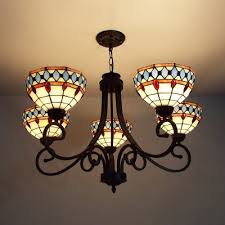 If you need to add a pop of color to a room, our floor lamps make a great addition. 5 Lights Dome Pendant Lamp Tiffany Style Stained Glass Chandelier For Living Room Hotel Beautifulhalo Com