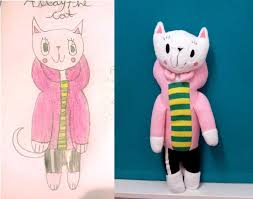Drawings made into stuffed animals uk. Puppets And Toys From Kids Drawings By Picture To Puppet