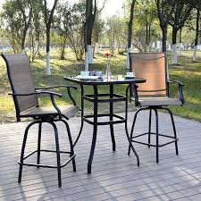Maybe you would like to learn more about one of these? 2 Pack Emerit Outdoor Swivel Bar Stools High Patio Chairs With Footrest Black Patio Chair Patio Lawn Garden Stools Bar Chairs Rayvoltbike Com