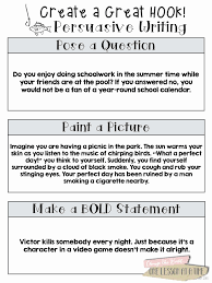 Writing Good Hooks Worksheet Elegant Explaining An Essay Within Quotes Quotesgram Persuasive Writing Persuasive Writing Anchor Persuasive Writing Anchor Chart