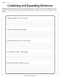 In each example, the base clause (sentence) appears first. Combining And Expanding Sentences Worksheet Have Fun Teaching