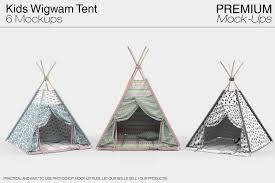 Kids Wigwam Tent Pack Tent Wigwam Kids Mockups Kids Wigwam Mockup Design Tent