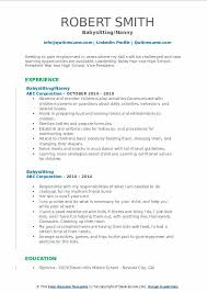 babysitting resume samples qwikresume