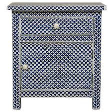 This beautiful chest is an. Navy Delano Fish Scale Bone Inlay Bedside Table Temple Webster