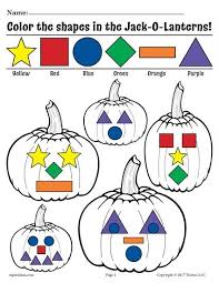 Printable Jack O Lantern Shapes Coloring Pages Halloween Preschool Shape Coloring Pages Shapes Preschool