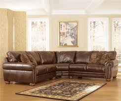 Durablend Antique Sectional With Rolled Arms And Wood Bun Feet By Signature Des Brown Living Room Decor Couches Living Room Sectional Leather Couch Sectional
