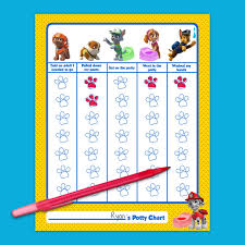 Paw Patrol Potty Training Chart Nickelodeon Parents Free