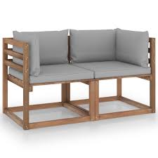 Kissen lehne und palette in verschiedenen farben, weiß, 5 st., weiß. Vidaxl Garten Palettensofa 2 Sitzer Mit Kissen Grau Kiefernholz Hedistone