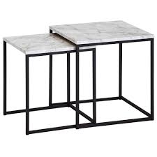 Ein tolles möbel kehrt mit dem eleganten andas couchtisch optisch ist der tisch ein absolutes highlight im wohnzimmer man muss aber aufpassen die platte ist schon empfindlich. Wohnling Design Beistelltisch 2er Set Marmor Optik Weiss