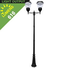 Po05 Solar Balmoral Double Lamp Post Light With 10 Standard Pole