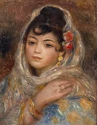 Pierre Auguste Renoir,1841-1919 Painting portrait "Women Writer"  L'-Excursionniste 1895. Oil