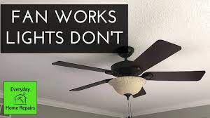 Unless the light bulb or socket has a problem, your ceiling fan probably needs a new motor or wiring repairs. Hunter Fan Lights Don T Work Quick Fix And No Parts Needed Youtube