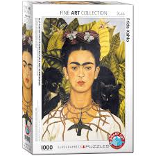 Aber er reiste im märz 1927 nach europa, weil seine eltern nicht wollen. Eurographics Selbstbildnis Mit Dornenhalsketten Und Kolibri Von Frida Kahlo