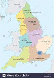 Descargar inglaterra mapa stock video de por888. Mapa De Contorno De Las Nueve Regiones De Inglaterra Ilustracion Del Vector Imagen 125171025 Alamy Regiones De Inglaterra Mapa De Inglaterra Mapas