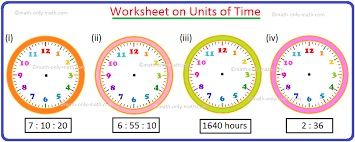 From 1:00 pm to 11:59 simply pick the hour (the minutes do not change) in either system and the other will change to match. Worksheet On Units Of Time Questions On Units For Measuring Time
