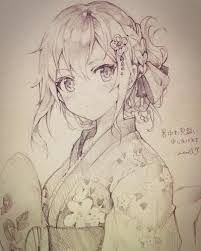 Anime Girl In Kimono Drawing On We Heart It Booklet is available in pdf for ¥ 900 here. anime girl in kimono drawing on we heart it