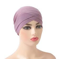 Turban Croisé En Lin Rose