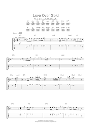 Love Over Gold Sheet Music Dire Straits Guitar Tab