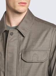 Zefiro灰褐色桑蚕丝、羊绒和技术亚麻战地夹克