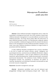 Jangan lupa komentar dan saran dibawah ini. Pdf Manajemen Pendidikan Anak Usia Dini