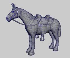 Maya Polygonal Mule Horse Character Design 3d Model Character Animal Drawings