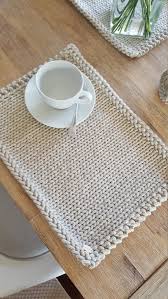 Placemats Set Of 4 Knitted Cotton Placemats Modern Table Mats Table Decoration Handmade Placemats Home Decor In 2020 Modern Table Decor Handmade Table Modern Placemats