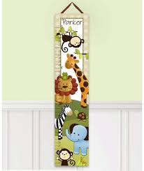 Jungle Animals Personalized Canvas Growth Chart Products