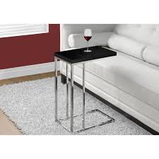 Glass accent tables are rarely solid glass, they're often paired with chrome or steel for a sleek, modern look. Monarch 3018 Glossy Black With Chrome Metal Accent Table Wood