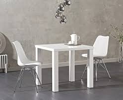 Some are sets or choose chairs or benches. A Small But Perfectly Stylish Dining Set The Atlanta 80cm White High Gloss Dining Table With Celine Chrome Leg Chairs Is Ideal For Modern Urban Apartments Where Space Is At A Premium