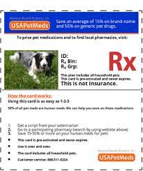 Be sure your vet is willing to write a prescription that will let you buy. Nbbi Pet Drug Card