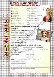 Check spelling or type a new query. Stronger What Doesn T Kill You By Kelly Clarkson Esl Worksheet By Weliton