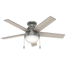 Enjoy the hunter dempsey low prof 52 nickel ceiling fan (59247). Hunter Fan Company 59270 Hunter 46 Anslee Low Profile Matte Silver Ceiling Fan With Light Buy Online At Best Price In Uae Amazon Ae